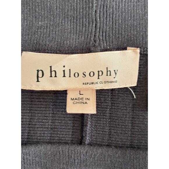 Philosophy Women's Large Gray Knit Skirt A-Line Flowy Academia Preppy Schoolgirl - Picture 4 of 9